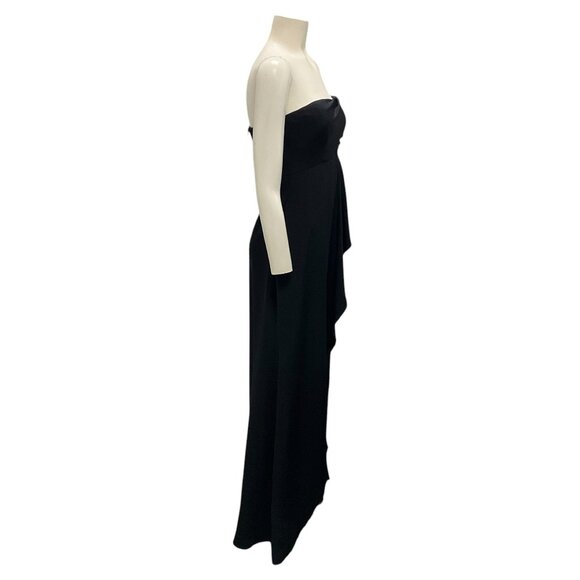 Halston Black Strapless Silk Gown / Formal Dress - Picture 2 of 4